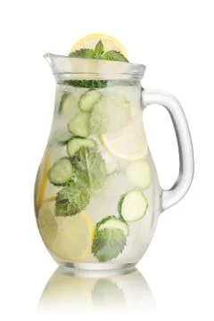 Sparkling cucumber lemonade Stock Photos