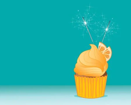 Sparkling cupcake Stock Illustration