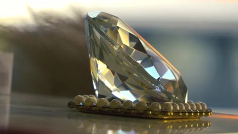 Sparkling Diamond Close-Up Under Studio Light Stock Footage 318769418