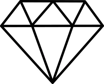 Sparkling diamond gem line art icon Illustrazione stock