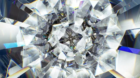 Sparkling diamond macro rotating seamless loop. kaleidoscope Stock Footage 67831094