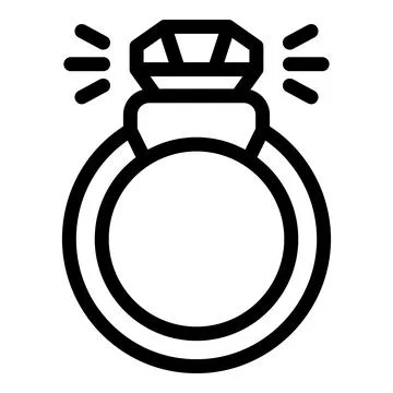 Sparkling diamond ring icon representing marriage proposal Stock Illustration