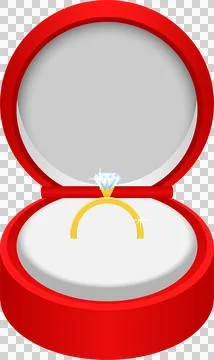 Sparkling diamond ring in a vibrant red case, symbolizing love, commitment,.. イラスト素材
