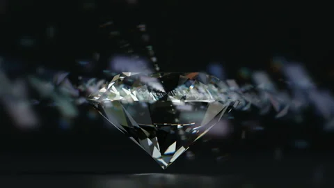 Sparkling diamond rotating on black background Video stock 252720223