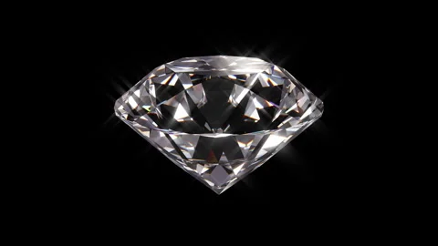 Sparkling diamond rotating on black background. Seamless animation Stock Footage 253478461