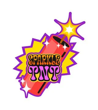 Sparkling dynamite bomb vintage Y2K sticker Stock Illustration