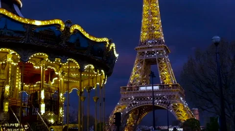 Sparkling Eiffel Tower. Stock Footage 63441094