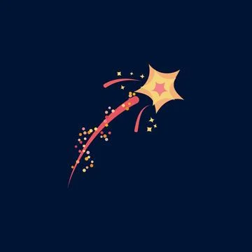 Sparkling firecracker explosion star shape, vector cartoon bursting fireworks Stock Illustration