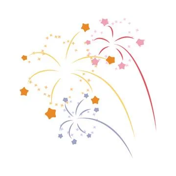 Sparkling firecracker explosion, vector cartoon bursting fireworks with colorful Stock Illustration