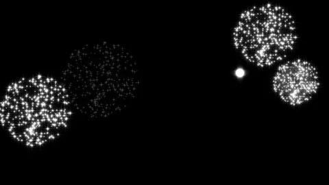 Sparkling fireworks and shining star elements moving on black background pa.. Stock-Footage 346241791
