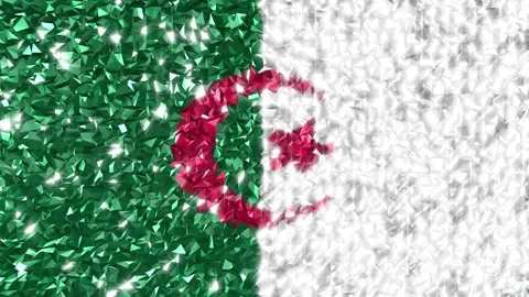 Sparkling Flag Algeria 4K Stock Footage 292002664