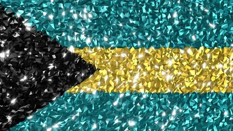 Sparkling Flag Bahamas 4K Stock Footage 291887809
