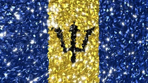 Sparkling Flag Barbados 4K Stock Footage 291887798