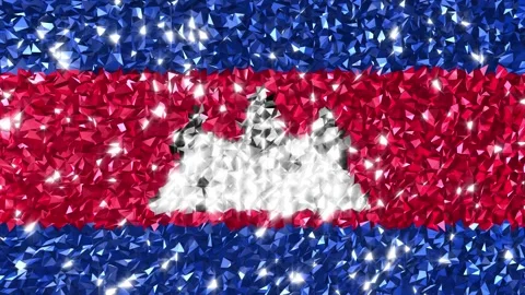 Sparkling Flag Cambodia 4K Stock Footage 291894599