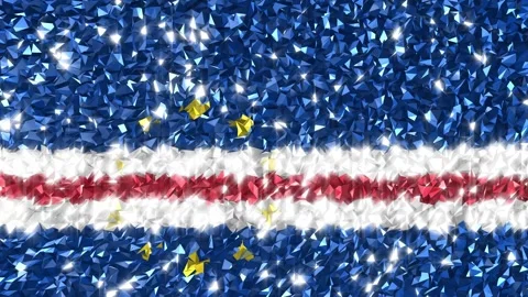 Sparkling Flag Cape Verde 4K Stock Footage 292002722