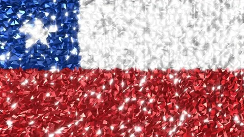 Sparkling Flag Chile 4K Stock Footage 291887833