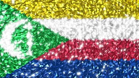 Sparkling Flag Comoros 4K Stock Footage 292002764