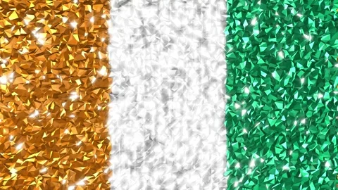 Sparkling Flag Côte d'Ivoire 4K Stock Footage 292002785