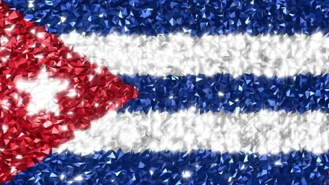 Sparkling Flag Cuba 4K Stock Footage 291887860