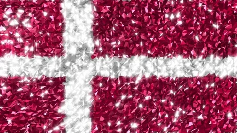 Sparkling Flag Denmark 4K Stock Footage 289753632