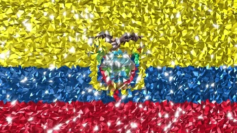 Sparkling Flag Ecuador 4K Stock Footage 291887867