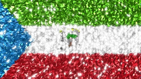 Sparkling Flag Equatorial Guinea 4K Stock Footage 292437722