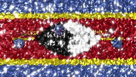 Sparkling Flag Eswatini 4K Stock Footage 292437720
