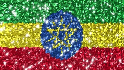Sparkling Flag Ethiopia 4K Stock Footage 292437783