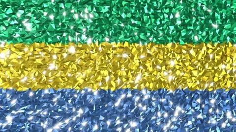 Sparkling Flag Gabon 4K Stock Footage 292437723