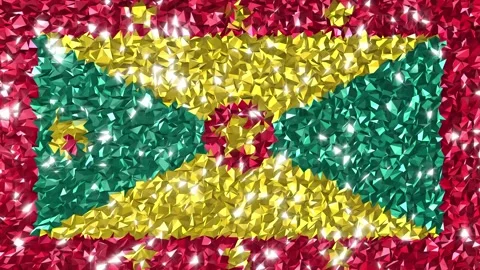 Sparkling Flag Grenada 4K Stock Footage 291887879