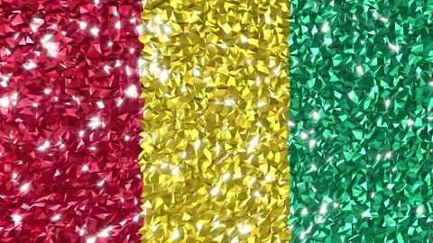 Sparkling Flag Guinea 4K Stock Footage 292438486