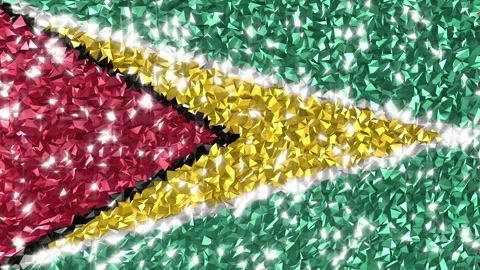 Sparkling Flag Guyana 4K Stock Footage 291887902