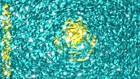 Sparkling Flag Kazakhstan 4K Stock Footage 291894789