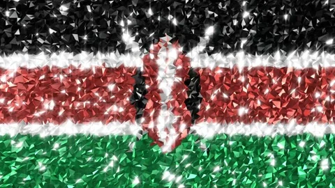 Sparkling Flag Kenya 4K Stock Footage 292438494