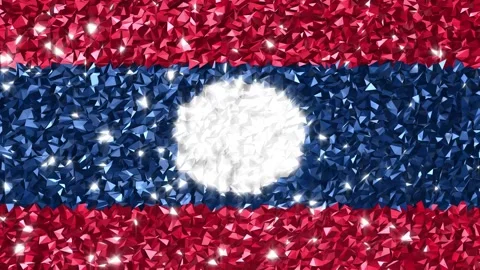 Sparkling Flag Laos 4K Stock Footage 291895146