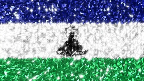Sparkling Flag Lesotho 4K Stock Footage 292438803