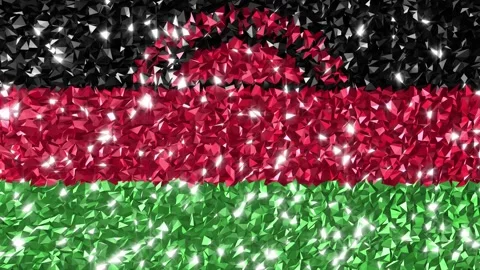 Sparkling Flag Malawi 4K Stock Footage 292438828