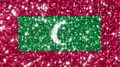Sparkling Flag Maldives 4K Stock Footage 291895330