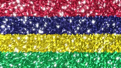 Sparkling Flag Mauritius 4K Stock Footage 292438868