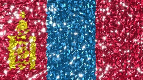 Sparkling Flag Mongolia 4K Stock Footage 291895377