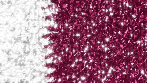 Sparkling Flag Qatar 4K Stock Footage 291896625