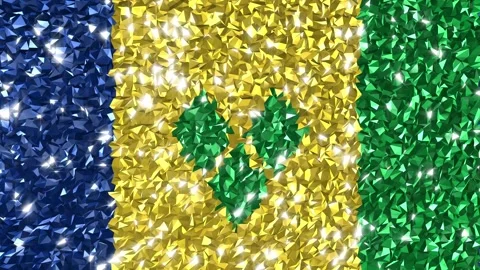 Sparkling Flag Saint Vincent and the Grenadines 4K Stock Footage 291887985