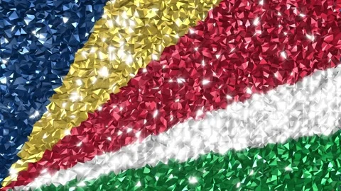 Sparkling Flag Seychelles 4K Stock Footage 292438971