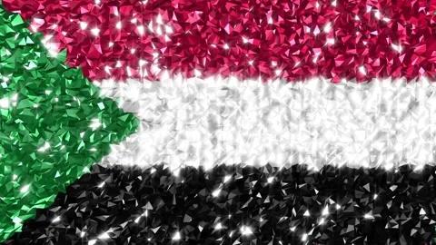 Sparkling Flag Sudan 4K Stock Footage 292679070