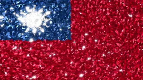 Sparkling Flag Taiwan 4K Stock Footage 291897162