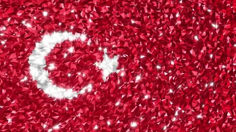Sparkling Flag Turkey 4K Stock Footage 291332879