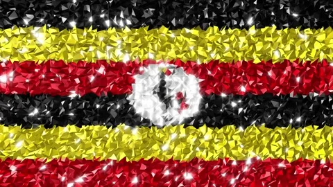 Sparkling Flag Uganda 4K Stock Footage 292439060
