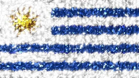 Sparkling Flag Uruguay 4K Stock Footage 291888015