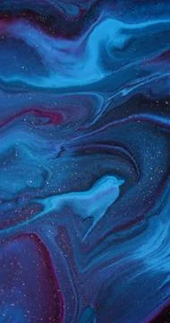 Sparkling fluid ink spill glitter mix marble art Stock Illustration