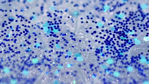Sparkling fluid liquid glitter flow blue gel wave Video stock 282148791